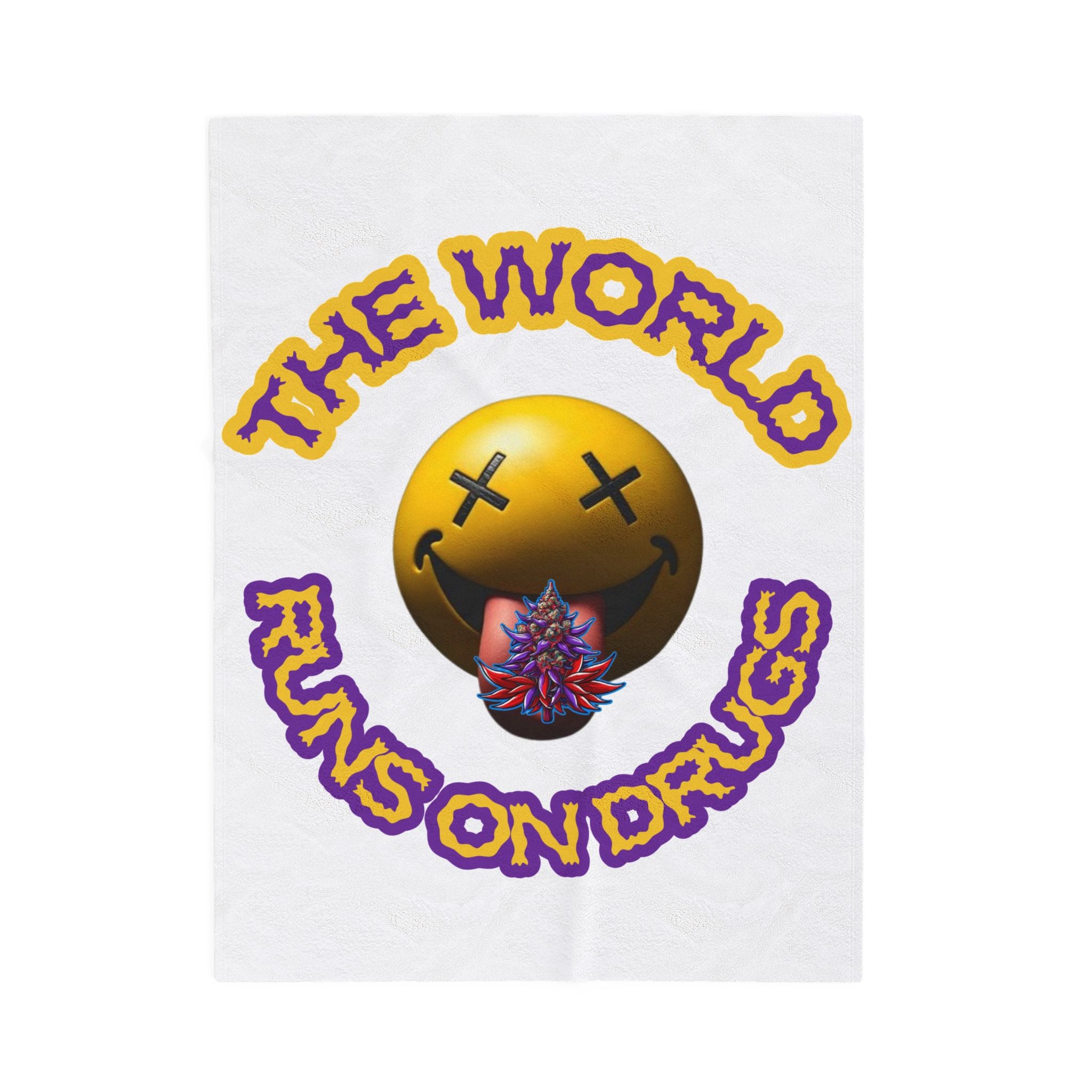 Velveteen Plush Blanket — "The World Runs on Drugs"