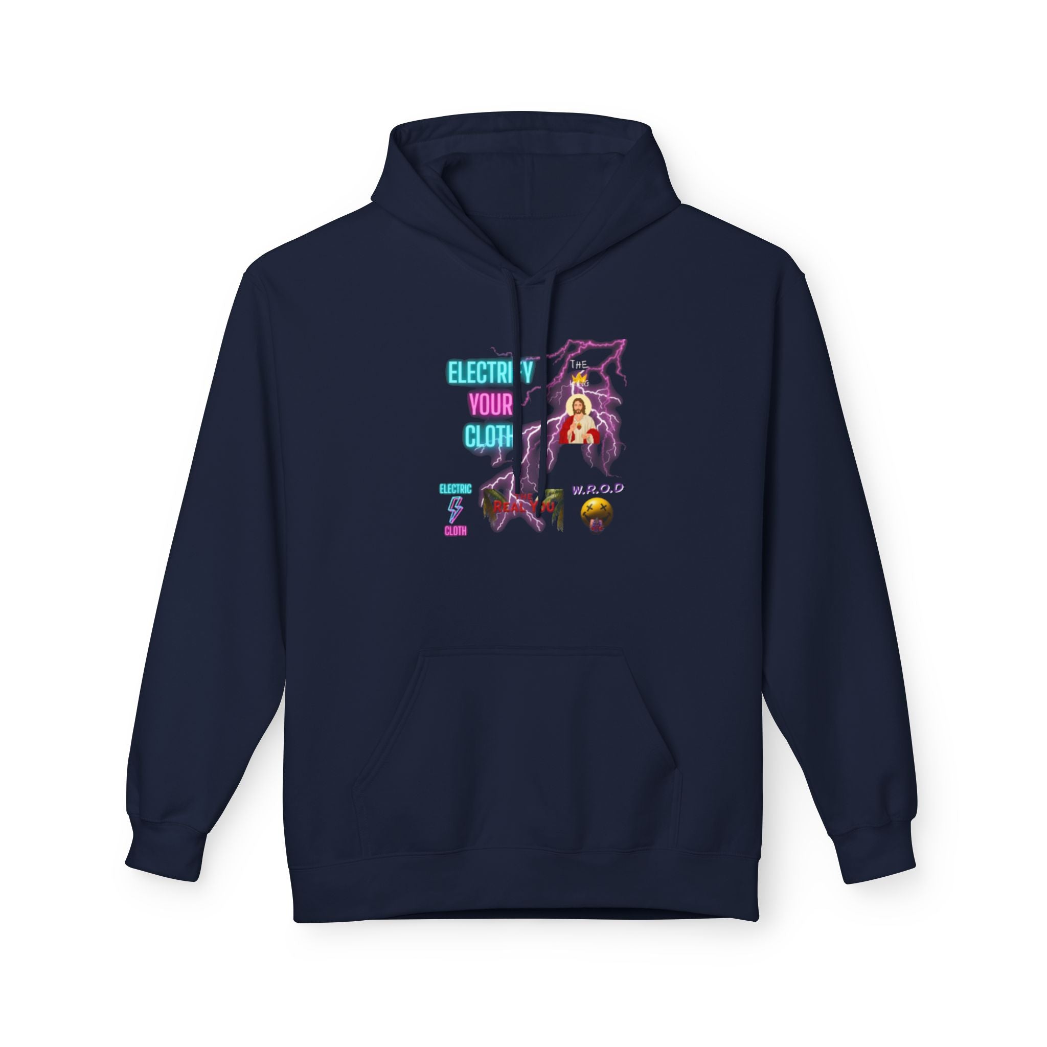 Electric Way Hoodie — Retro Neon Lightning Graphic Hoodie