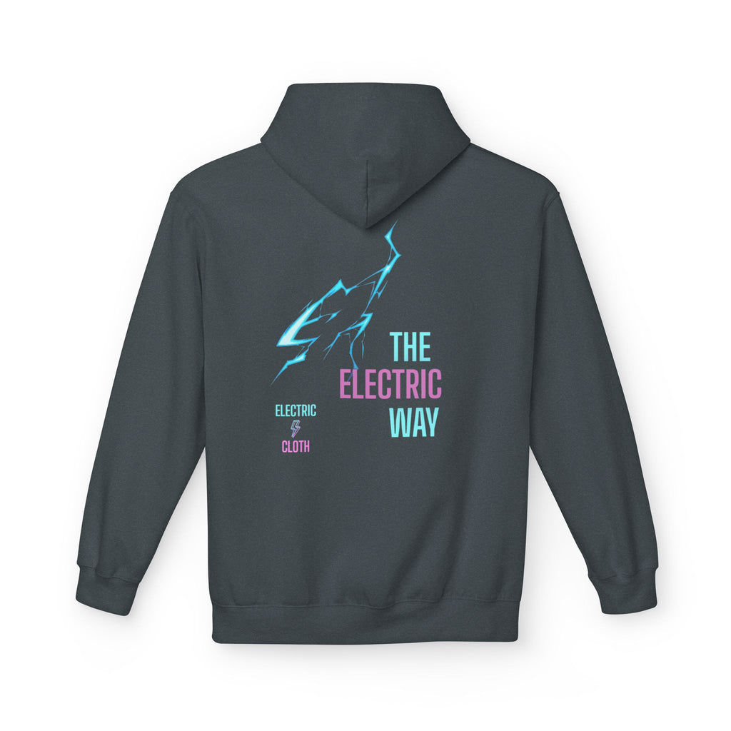 Electric Way Hoodie — Retro Neon Lightning Graphic Hoodie
