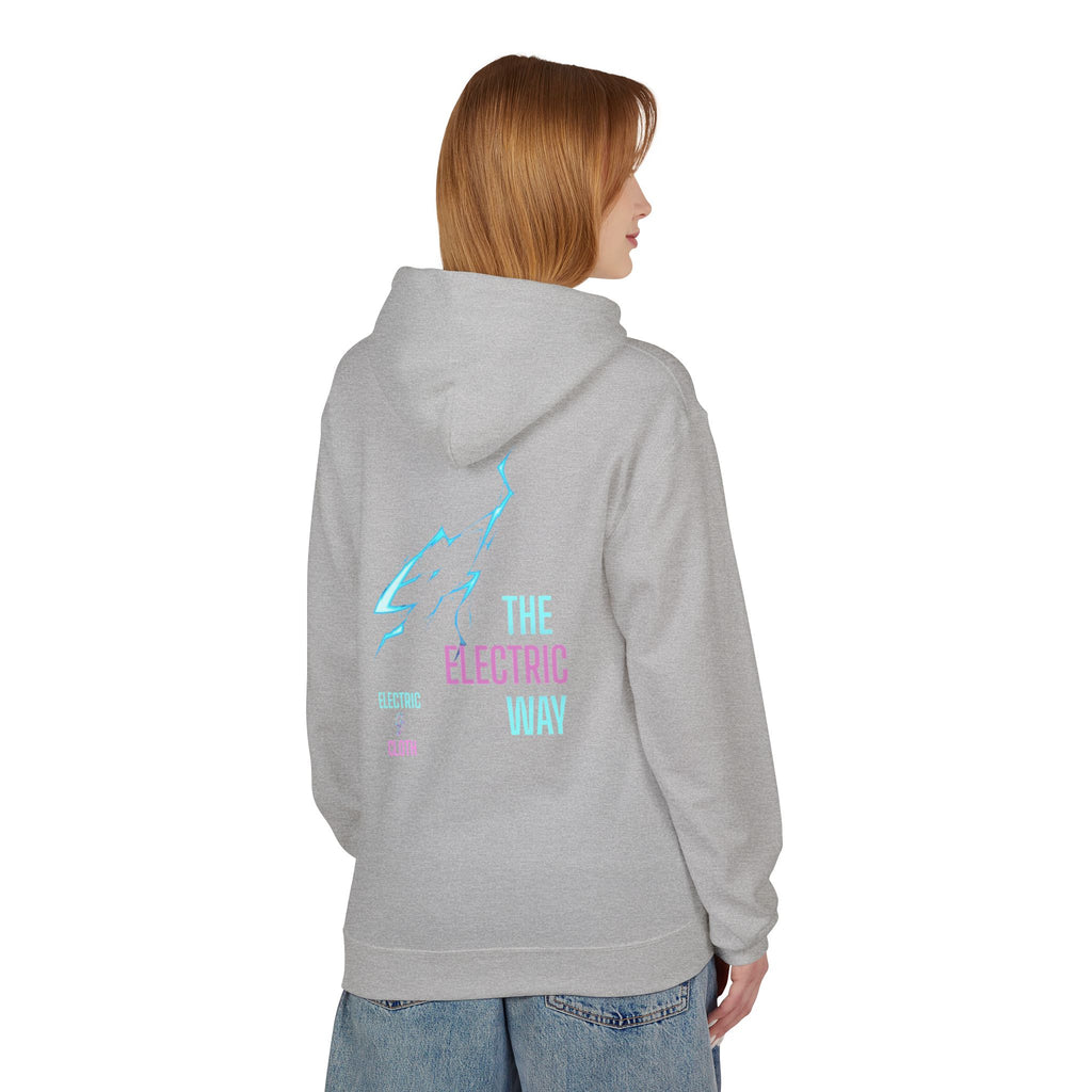 Electric Way Hoodie — Retro Neon Lightning Graphic Hoodie