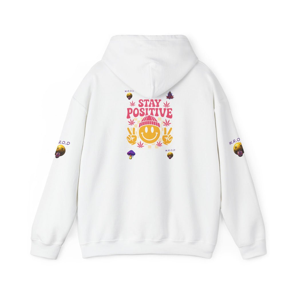 Stay Positive Hoodie — Smiley Sunflower Graphic Sweatshirt