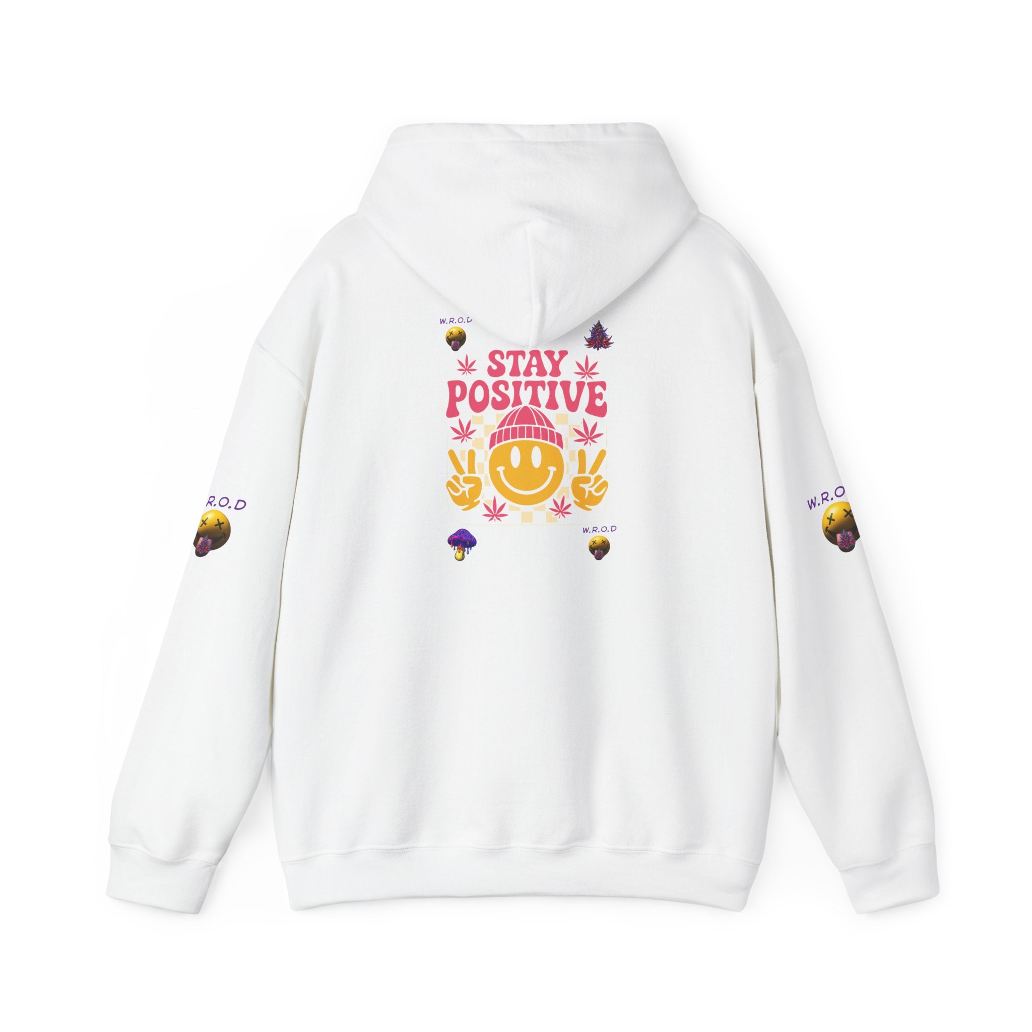 Stay Positive Hoodie — Smiley Sunflower Graphic Sweatshirt