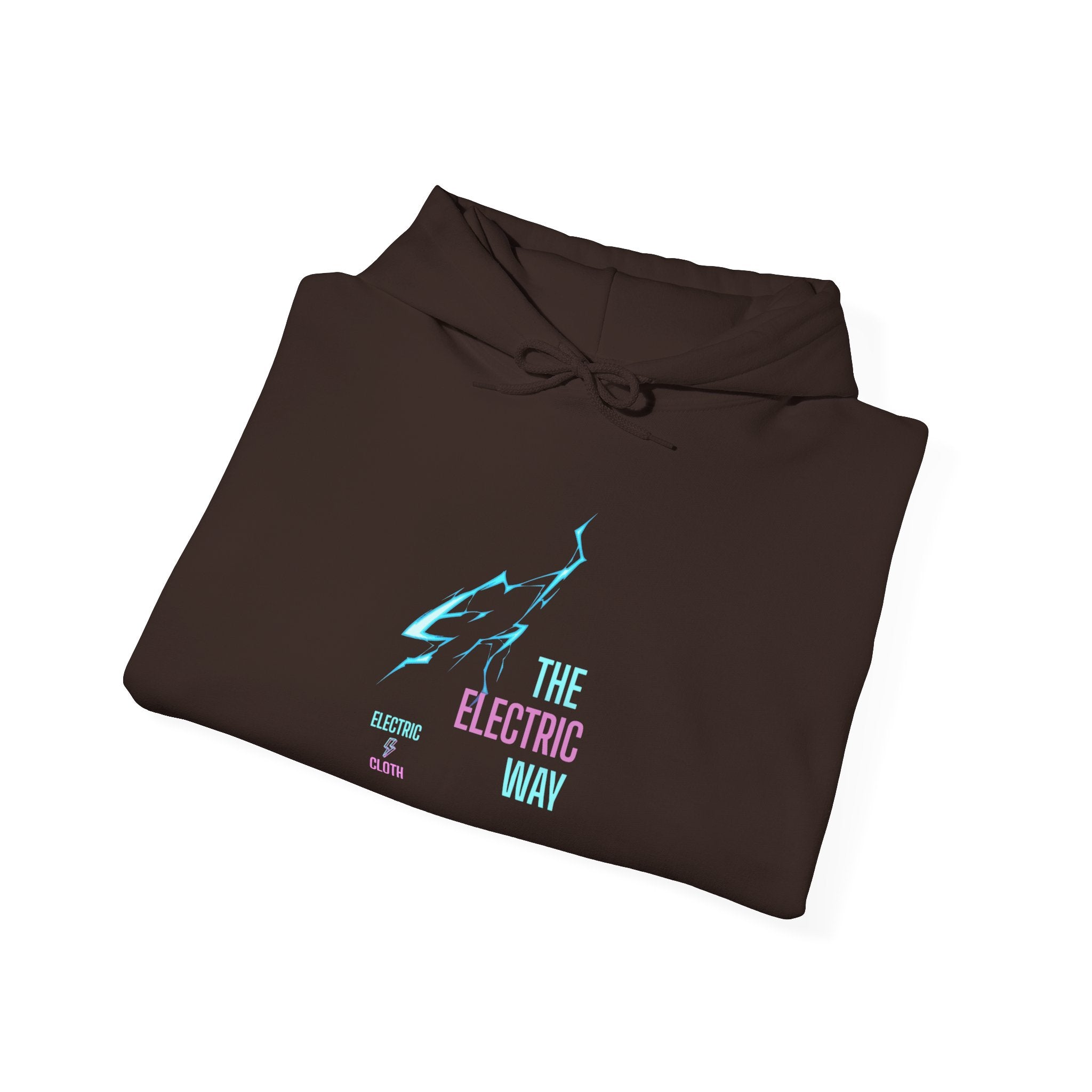 Hoodie — "The Electric Way" Neon Lightning Graphic Pullover