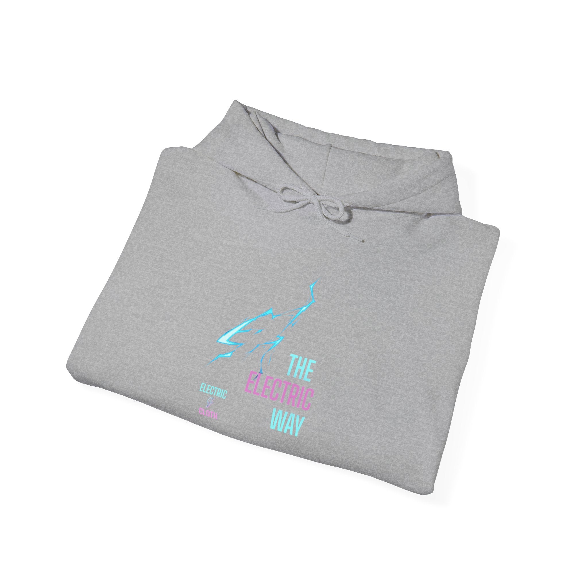 Hoodie — "The Electric Way" Neon Lightning Graphic Pullover