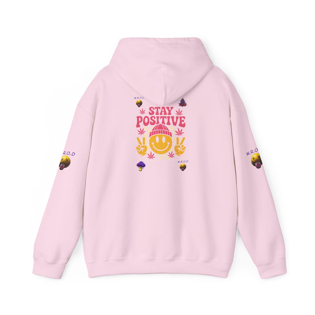 Stay Positive Hoodie — Smiley Sunflower Graphic Sweatshirt