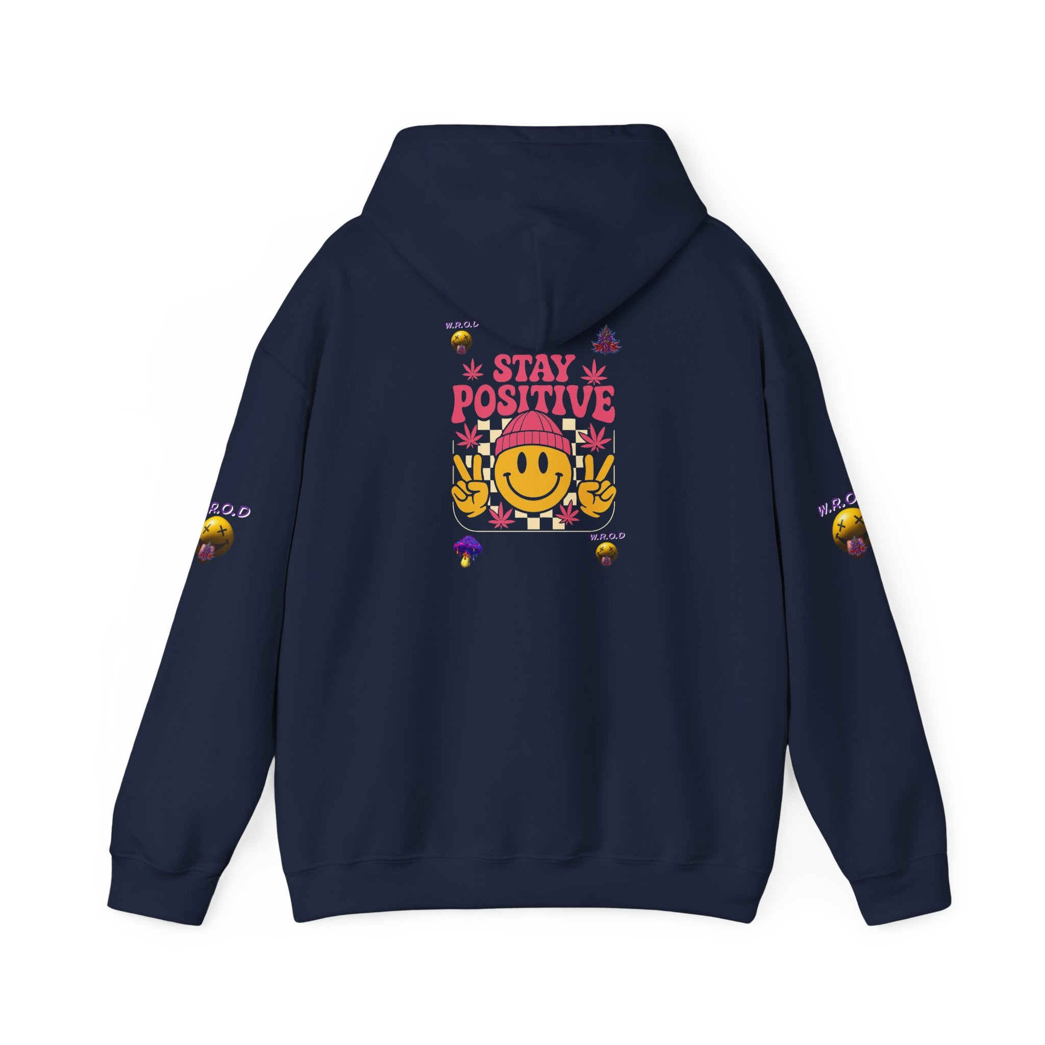 Stay Positive Hoodie — Smiley Sunflower Graphic Sweatshirt