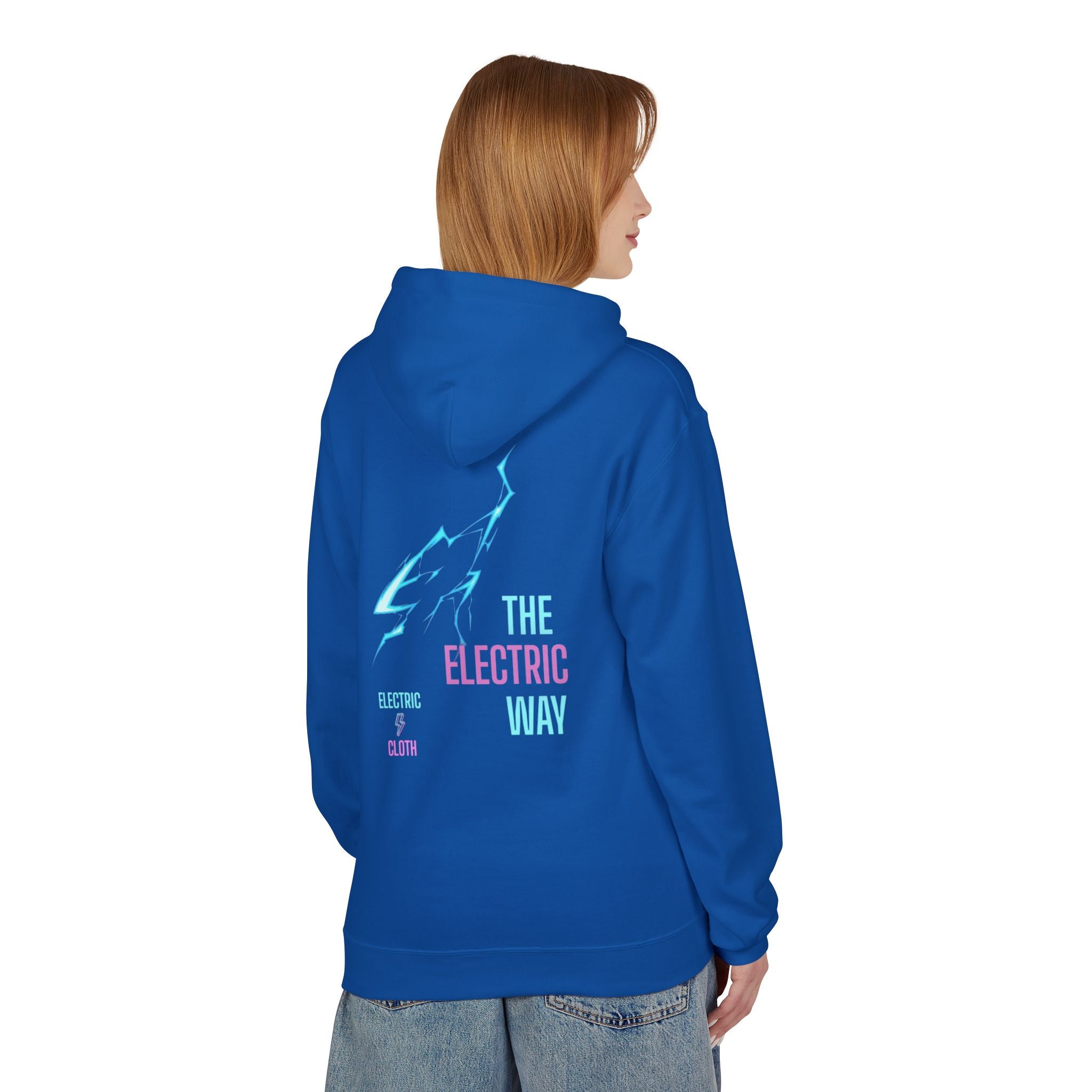 Electric Way Hoodie — Retro Neon Lightning Graphic Hoodie