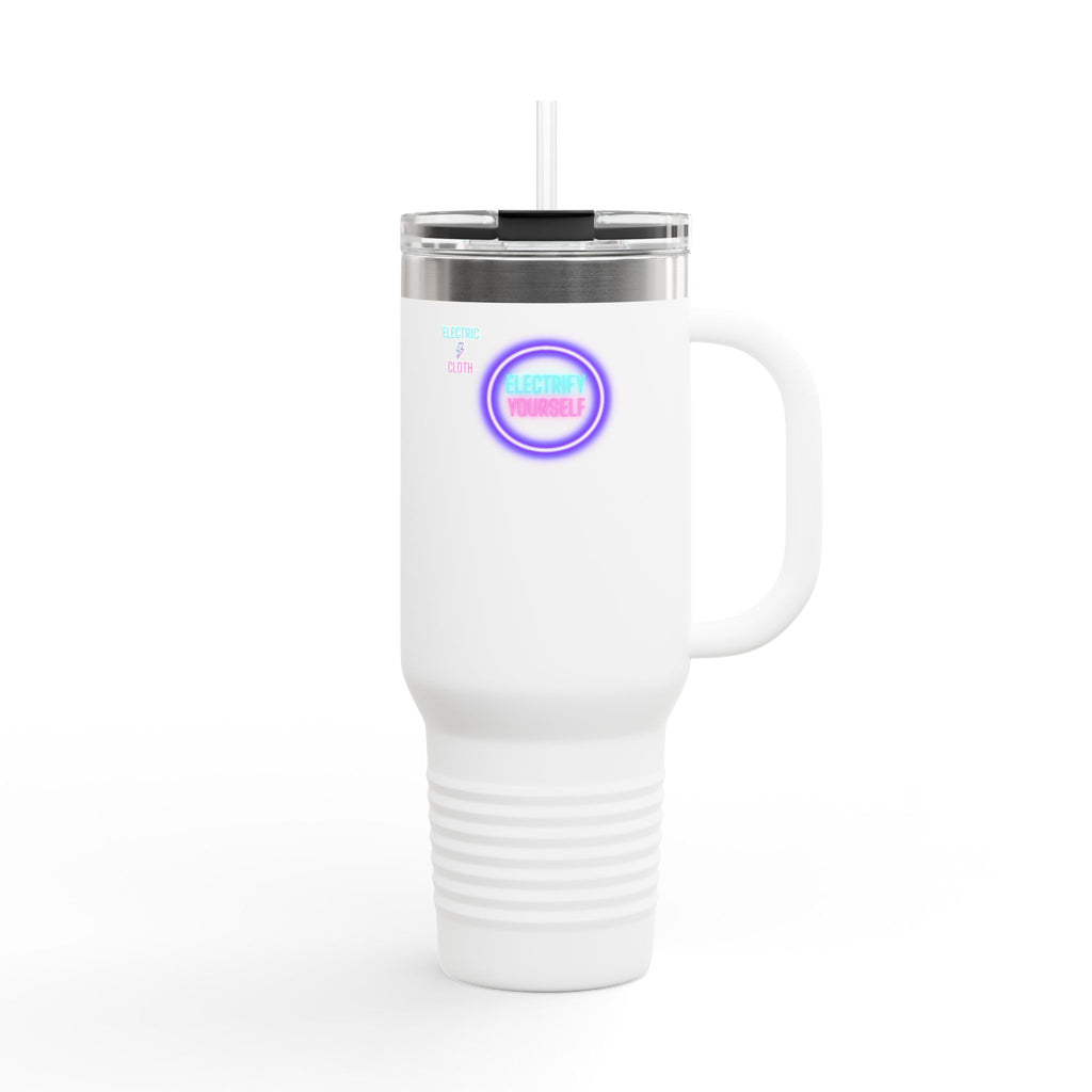 Electrify Yourself 40oz Insulated Travel Mug - Neon Electric Aesthetic