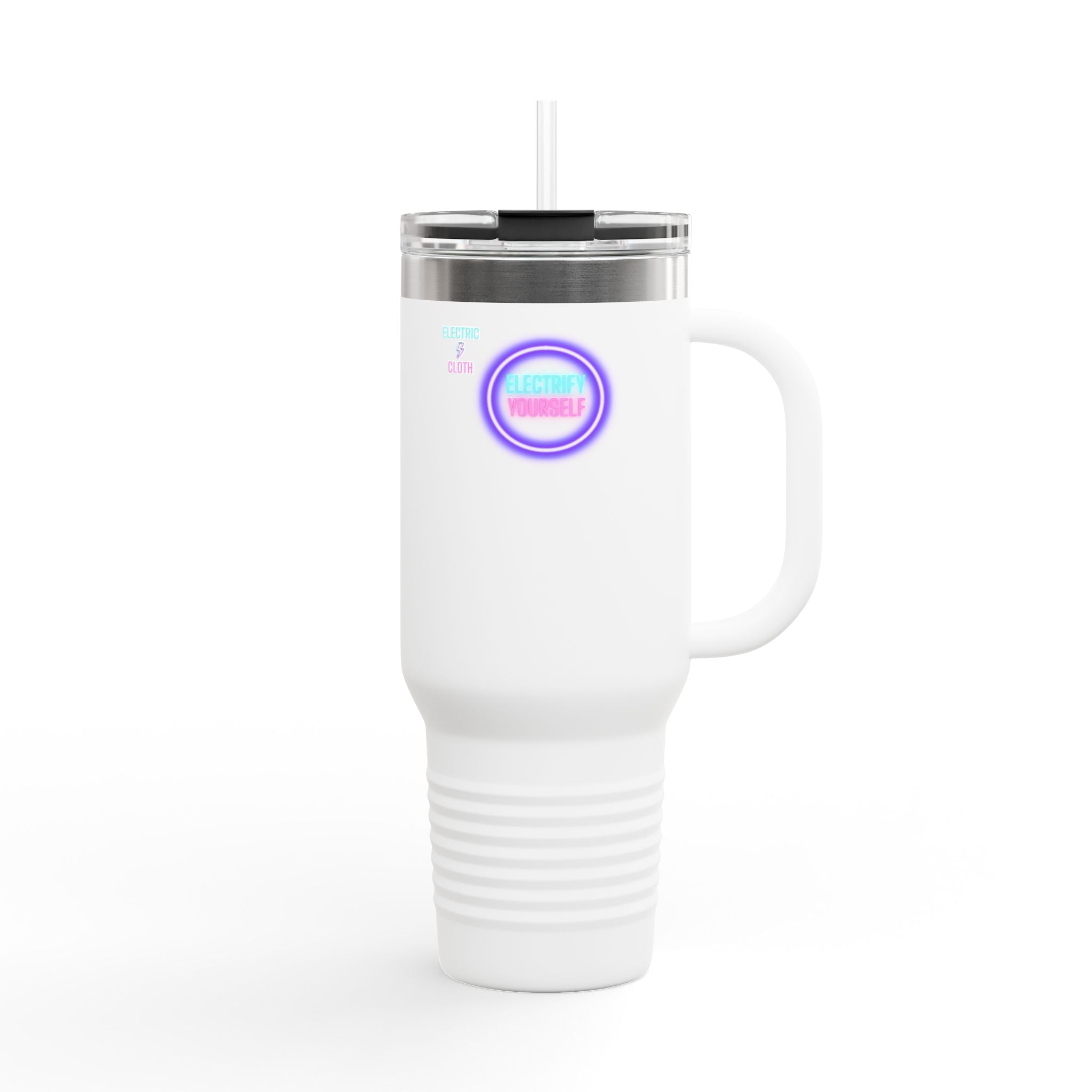 Electrify Yourself 40oz Insulated Travel Mug - Neon Electric Aesthetic