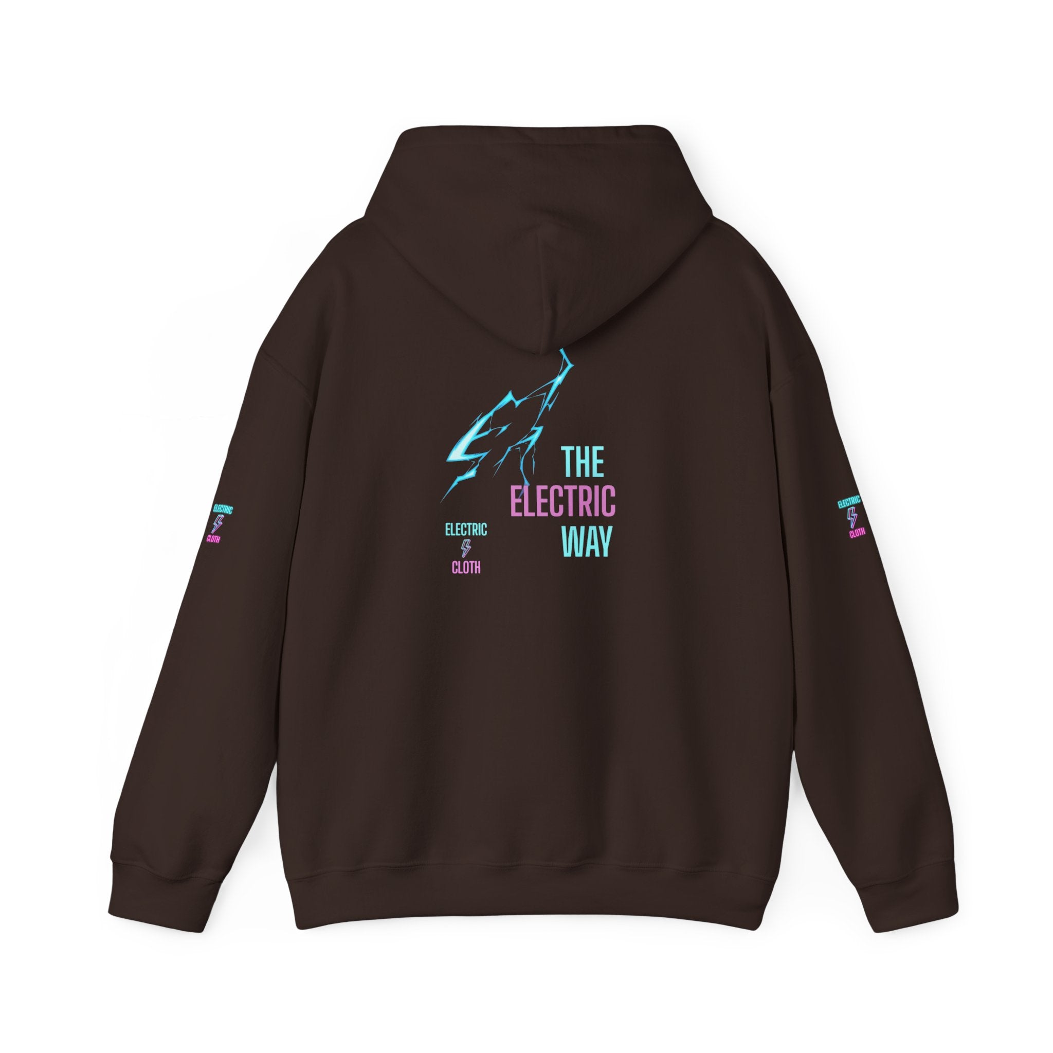 Hoodie — "The Electric Way" Neon Lightning Graphic Pullover