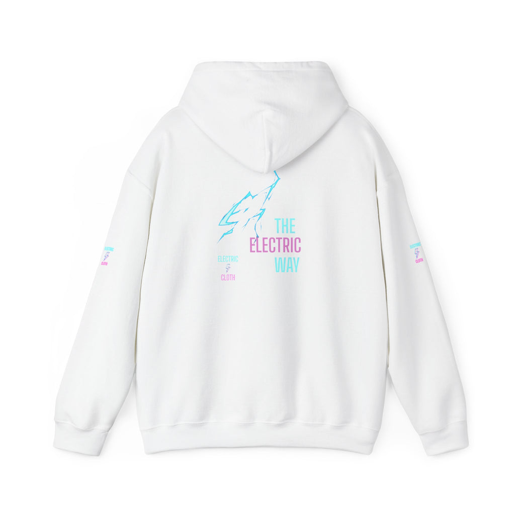 Hoodie — "The Electric Way" Neon Lightning Graphic Pullover