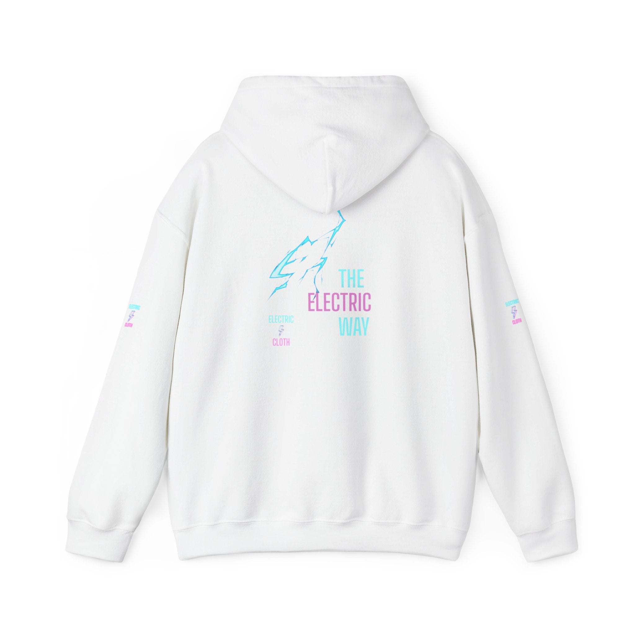 Hoodie — "The Electric Way" Neon Lightning Graphic Pullover