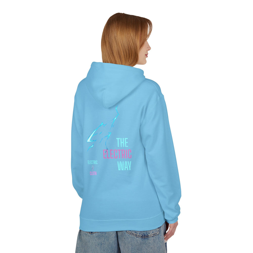 Electric Way Hoodie — Retro Neon Lightning Graphic Hoodie
