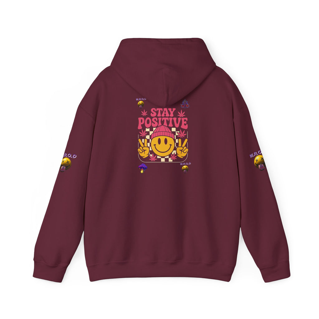 Stay Positive Hoodie — Smiley Sunflower Graphic Sweatshirt
