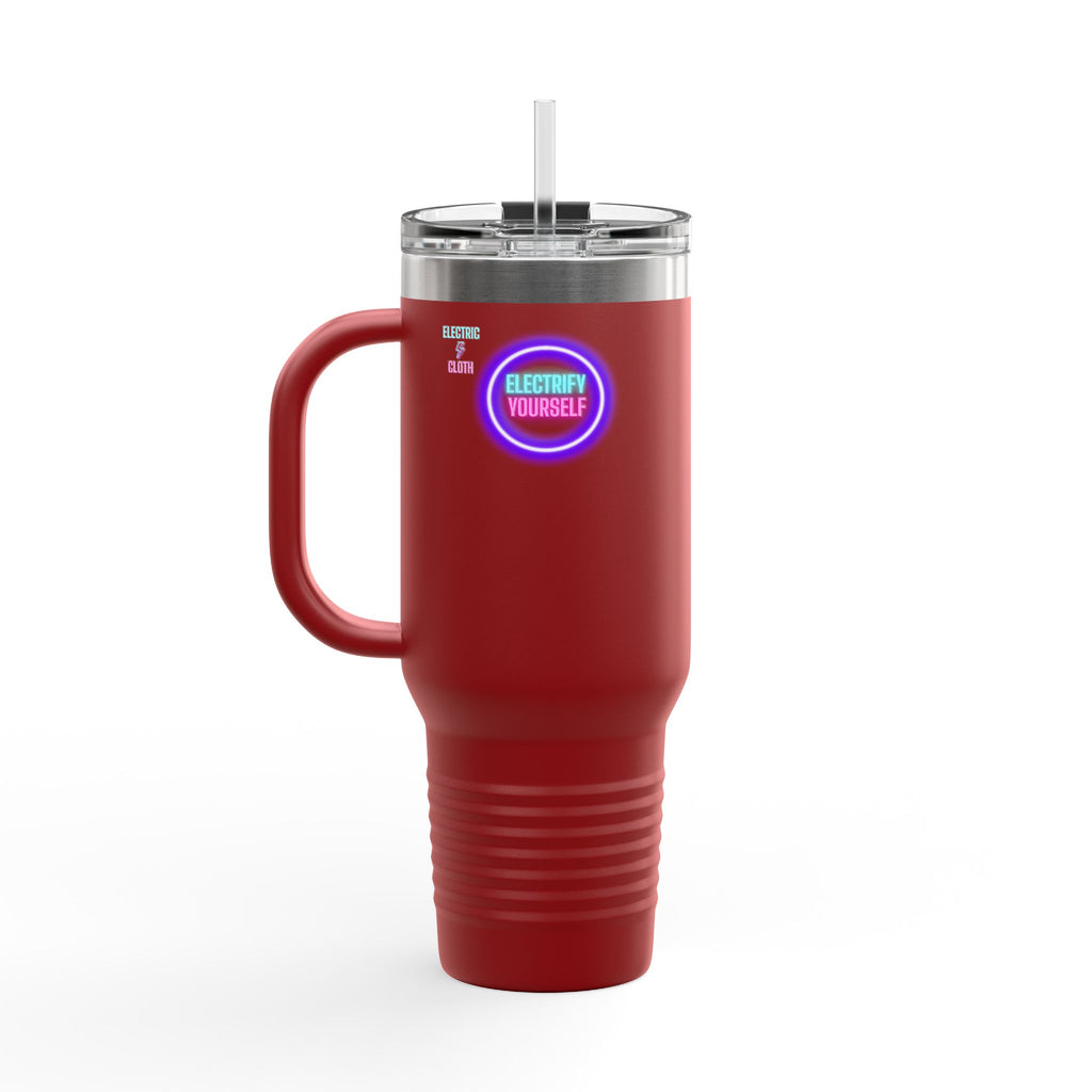 Electrify Yourself 40oz Insulated Travel Mug - Neon Electric Aesthetic