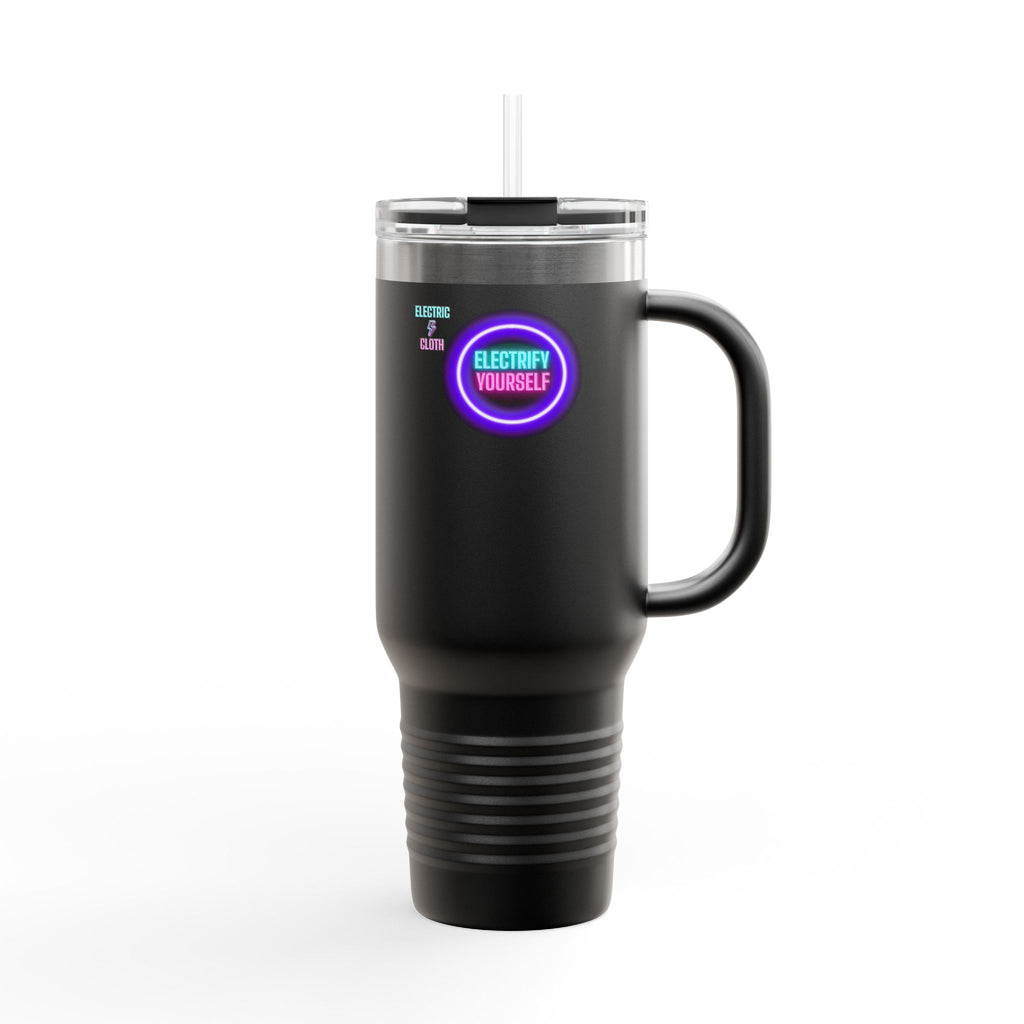 Electrify Yourself 40oz Insulated Travel Mug - Neon Electric Aesthetic