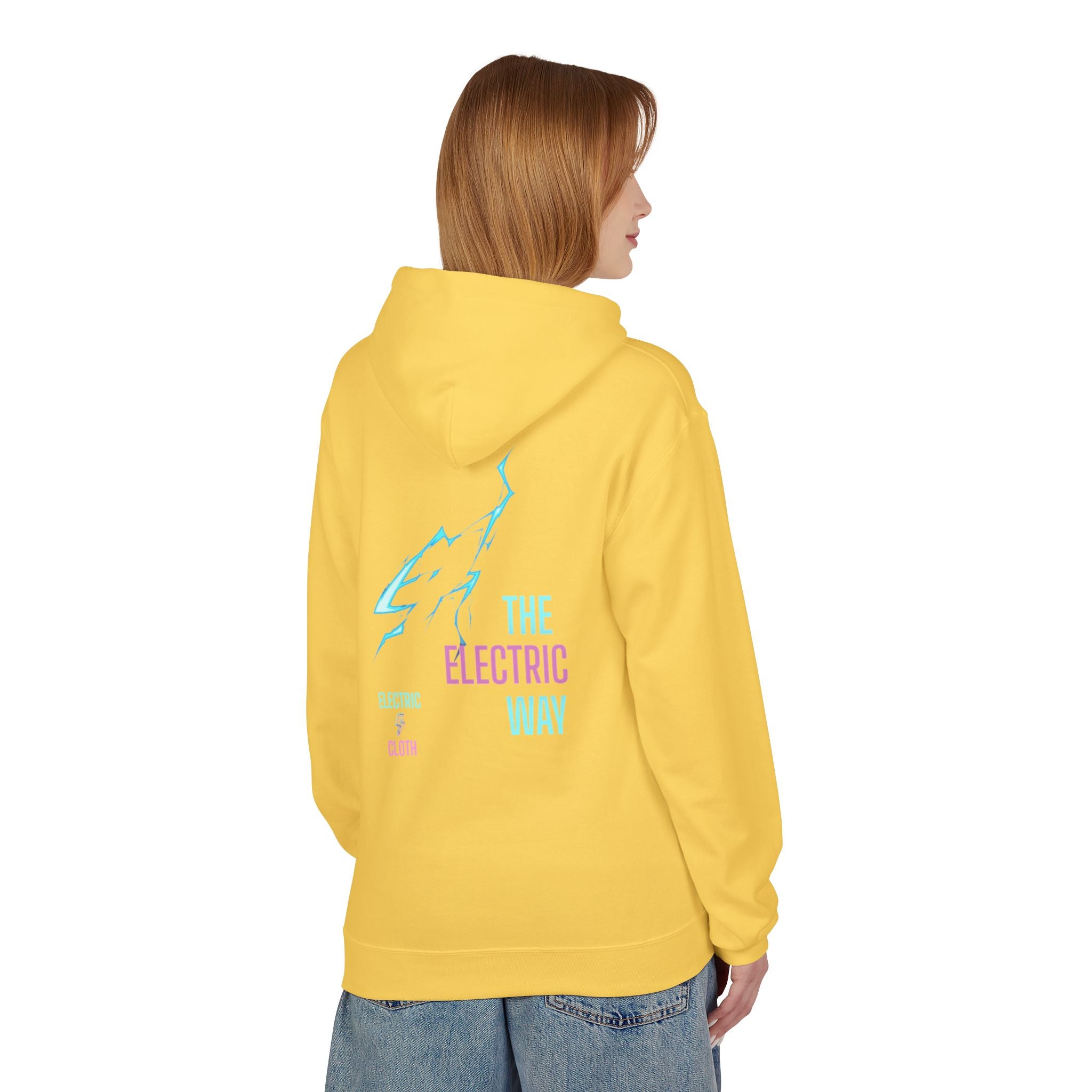 Electric Way Hoodie — Retro Neon Lightning Graphic Hoodie